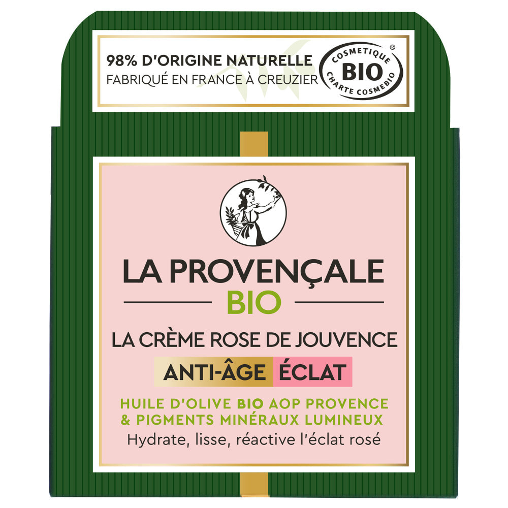 La Provençale Peptide-Eclat - Crème Rose Booster d'Eclat Anti-fatigue - Olive violette - Peptides & Pigments lumineux - Tous typ