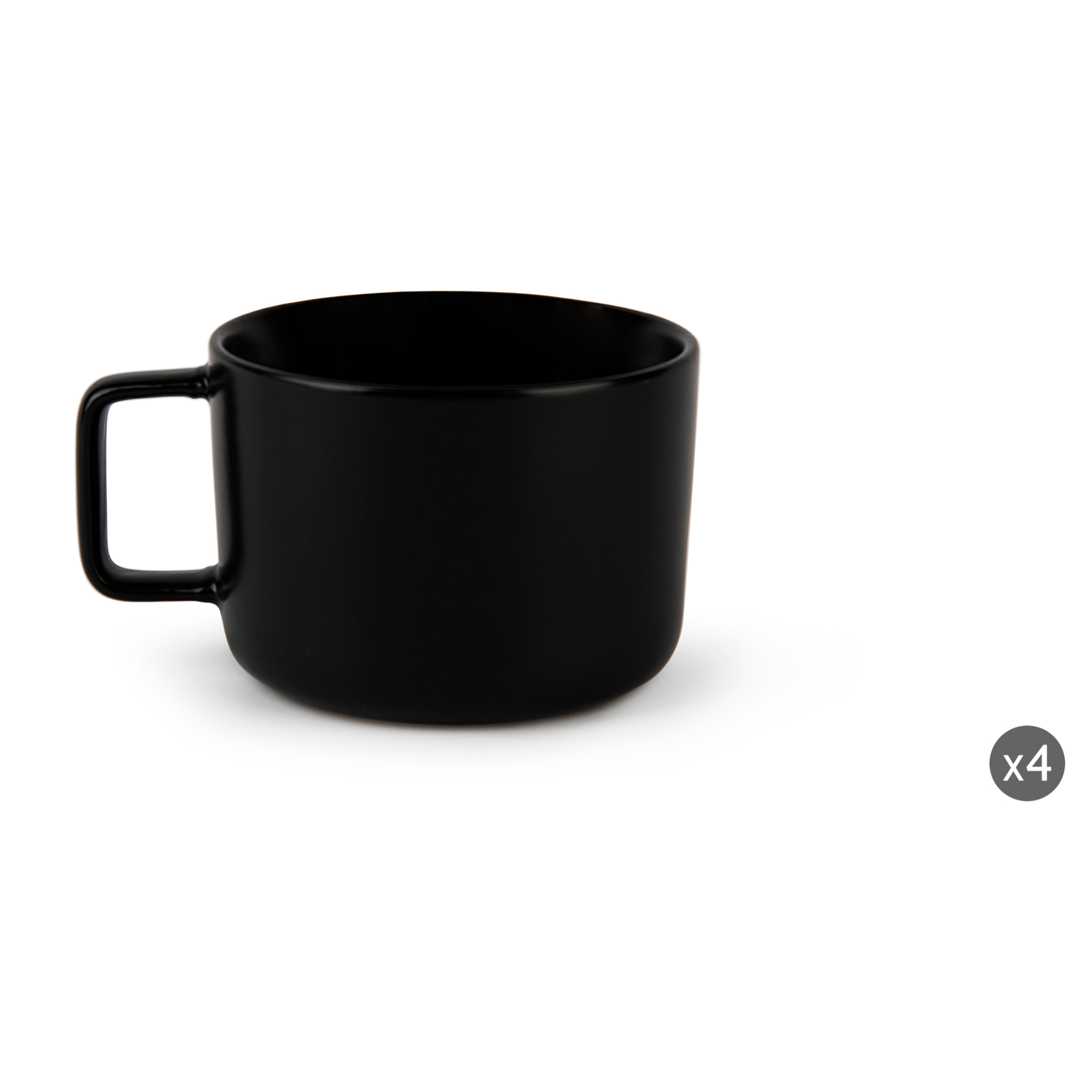 Set de 4 Tasses Jumbo Excelsa – Nordic, Stoneware Noir