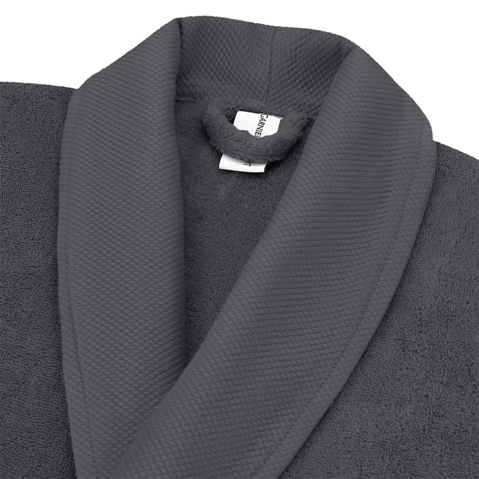 Peignoir pur coton 420 g/m² uni anthracite Elea carbone