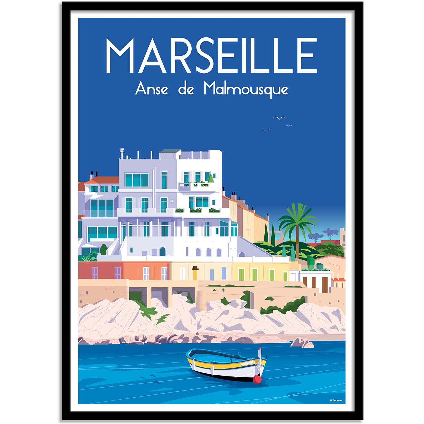 Affiche - Marseille Anse de Malmousque - Raphael Delerue