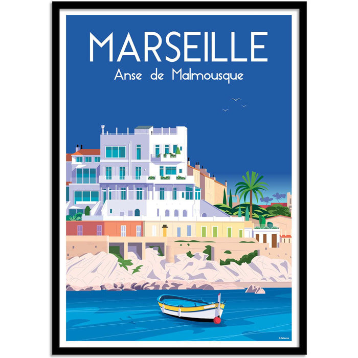 Affiche - Marseille Anse de Malmousque - Raphael Delerue