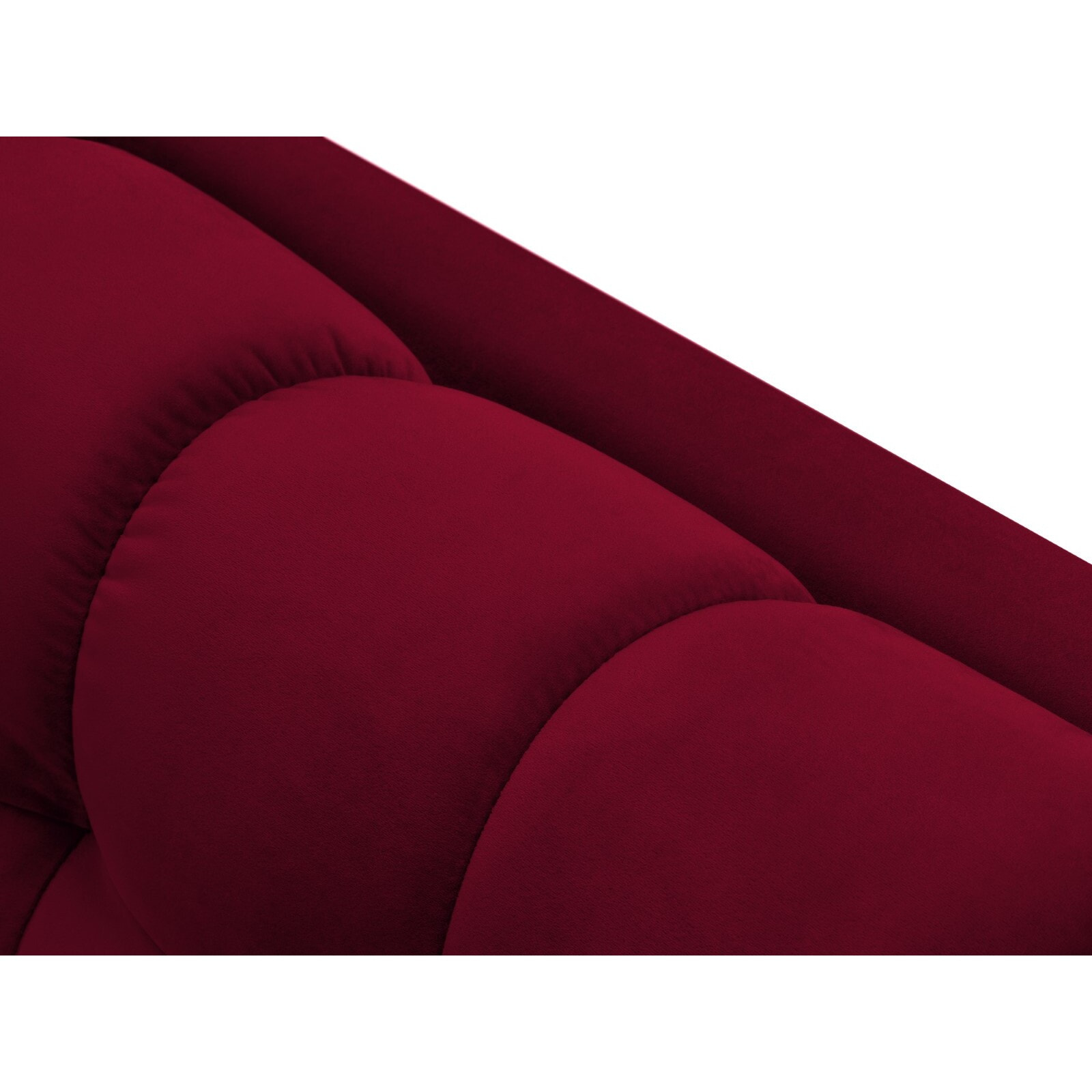 Méridienne gauche "Bali" en velours rouge