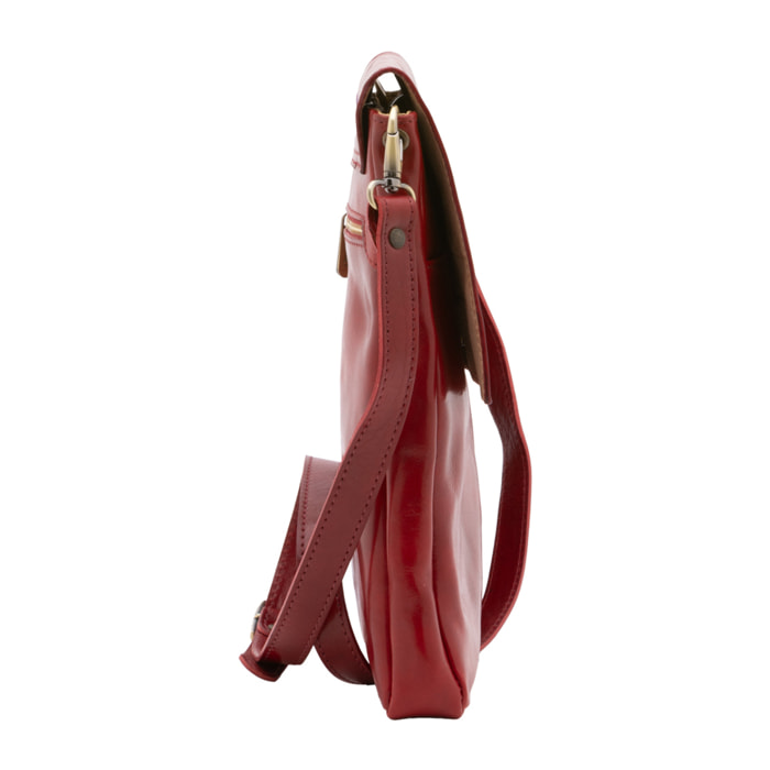 Borsa a tracolla  da uomo In Vera pelle Made in Italy 31x35x4 cm