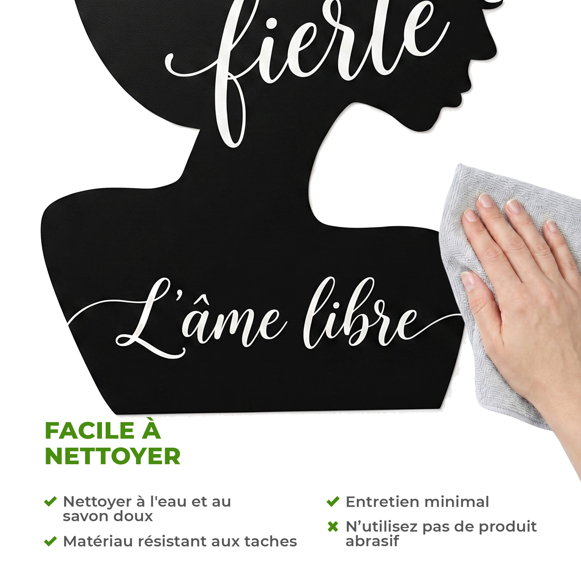 Sticker ardoise tableau noir - stickers muraux adhésif effaçable - SILHOUETTE FEMME