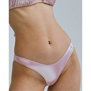 Braga de bikini en forma de V en tejido metalizado