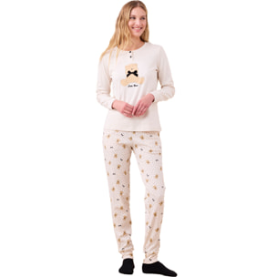 Pigiama donna invernale in caldo cotone articolo orso. Noidinotte