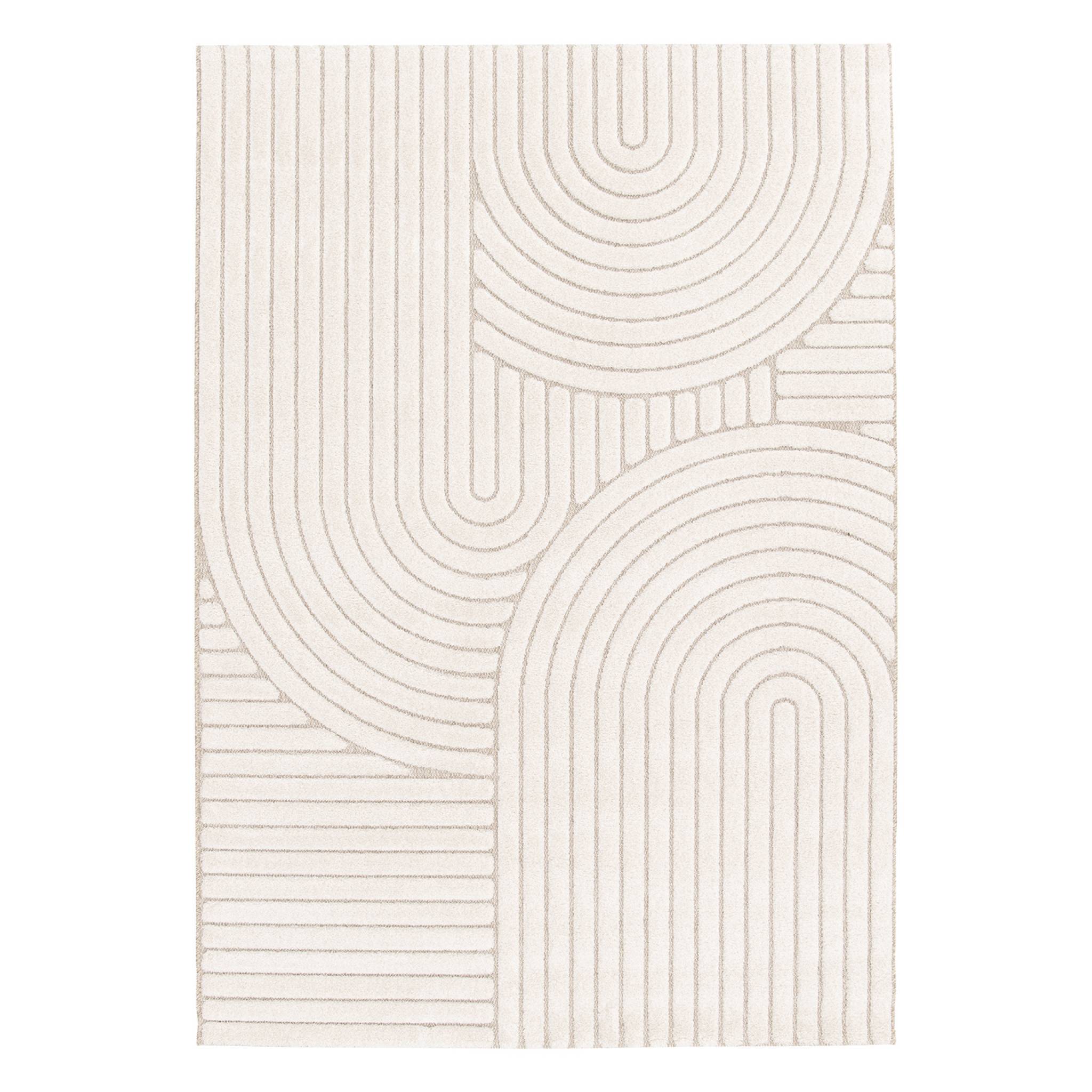 Tapis intérieur motif ethnique arches beige et crème ARCHIE