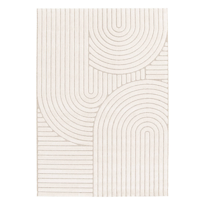 Tapis intérieur motif ethnique arches beige et crème ARCHIE