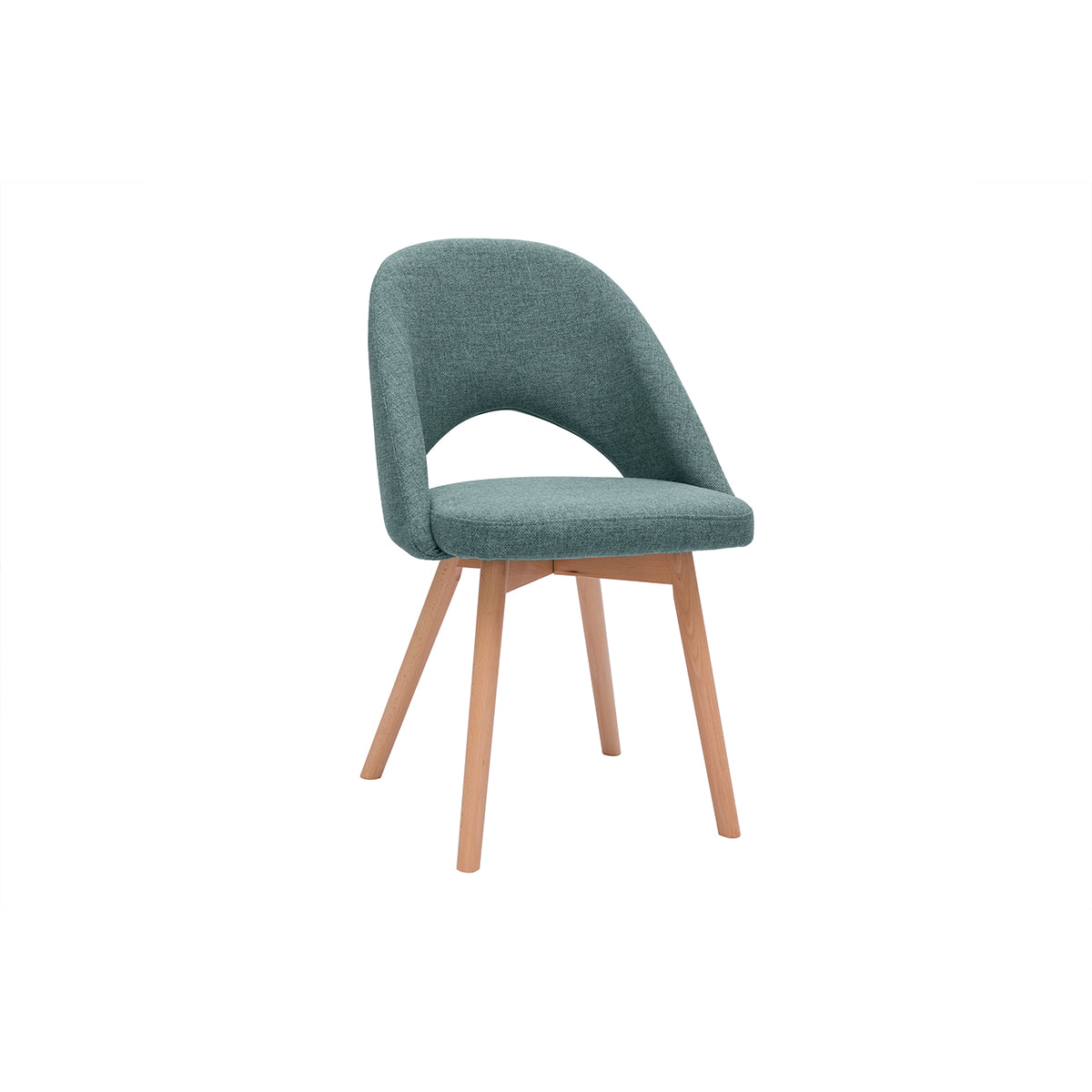 Chaises scandinaves en tissu vert de gris et bois clair (lot de 2) COSETTE