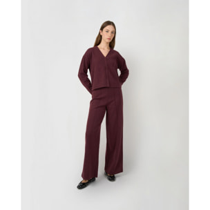 Set rebeca pantalón paño burdeos