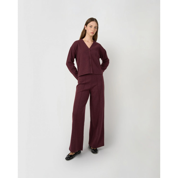 Set rebeca pantalón paño burdeos