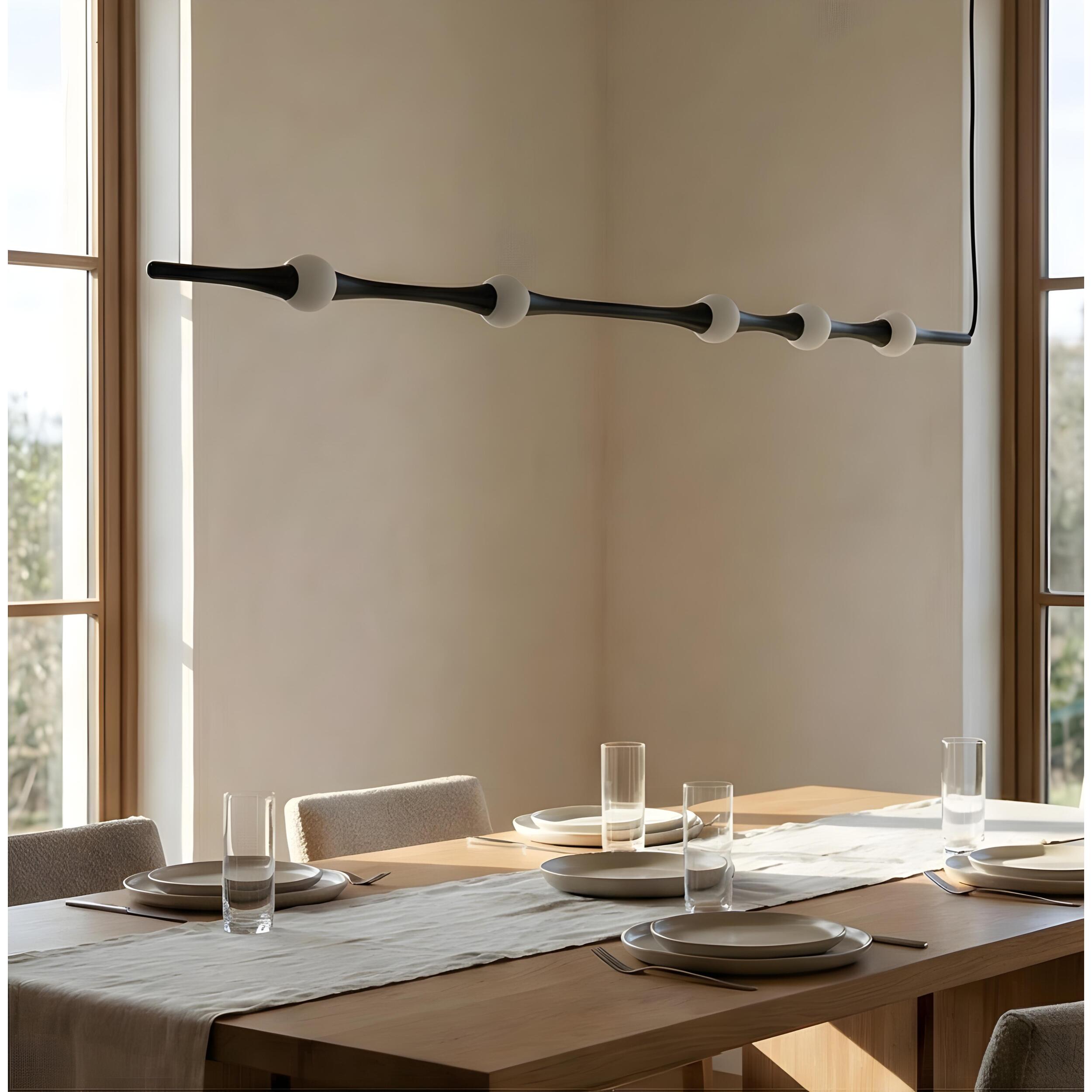 LEDS C4 Colgante Dew Horitzontal 995mm LED 13 Blanco cálido - 2700K DALI Negro 782lm