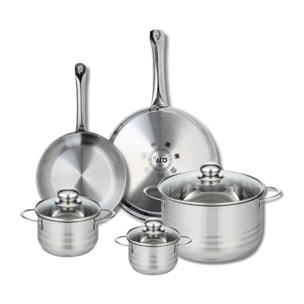Ensemble de 2 Poêles de cuisson 24 et 28 cm et 3 faitouts 12, 14 et 24 cm Elo Profi Brillant