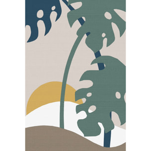 Tableau Monstera effet tissé Toile imprimée