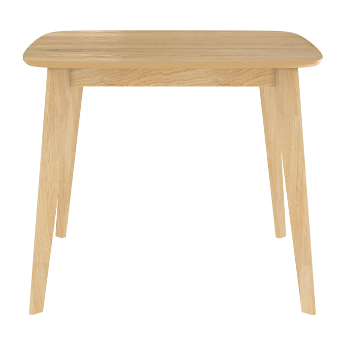 Table carrée 4 personnes en bois clair naturel 90 cm - Julio