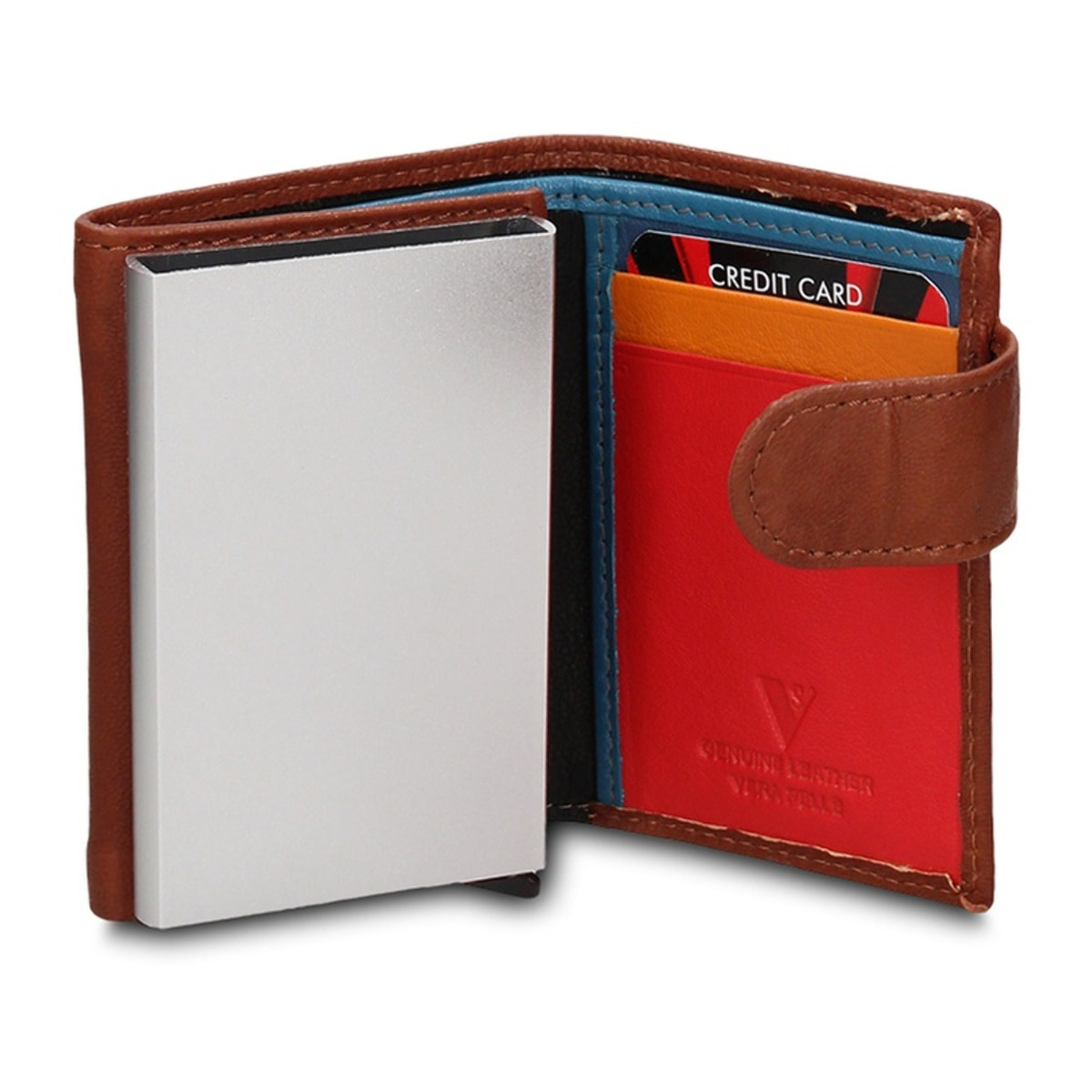 Portafoglio uomo in vera pelle - Modello Novara Elite - Casual - 7.5 x 10.0 x 2.0 cm