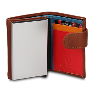 Portafoglio uomo in vera pelle - Modello Novara Elite - Casual - 7.5 x 10.0 x 2.0 cm