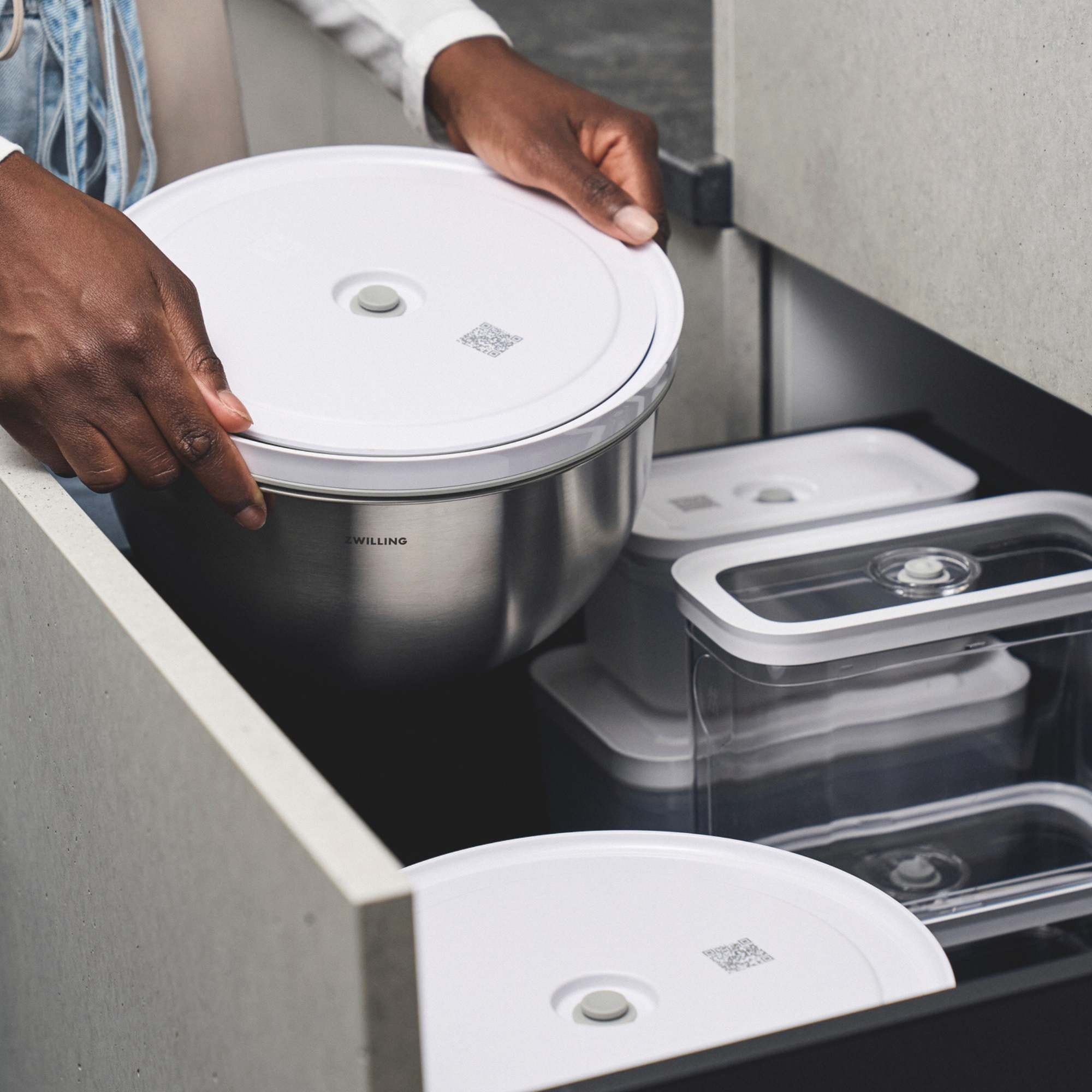 Bol sous vide L / 24 cm, Acier inoxydable, Argent