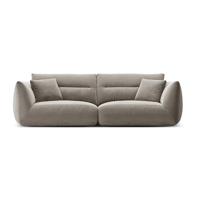 Canapé modulable "Maurie" 4 places en velours béton