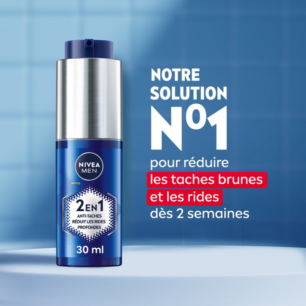 Pack de 2 - NIVEA MEN - Sérum visage Homme 2-en-1 Anti-Âge & Anti-Taches NIVEA MEN POWER 2X30ml