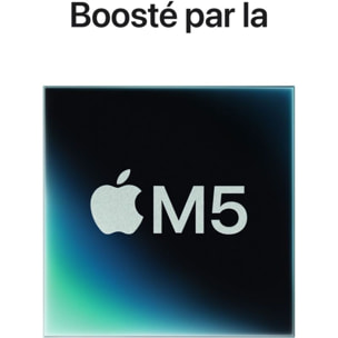 Ordinateur Apple MACBOOK Pro 14" Puce M5 CPU 10 / GPU 10 coeurs Mémoire RAM 16Go Stockage 1To SSD XDR Noir sidéral