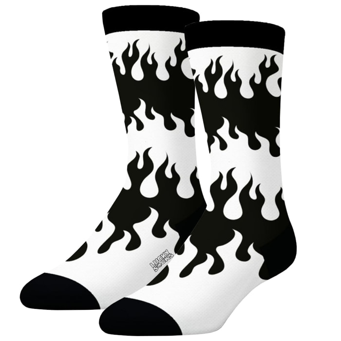 Par de calcetines largos lucky socks diseño fuego