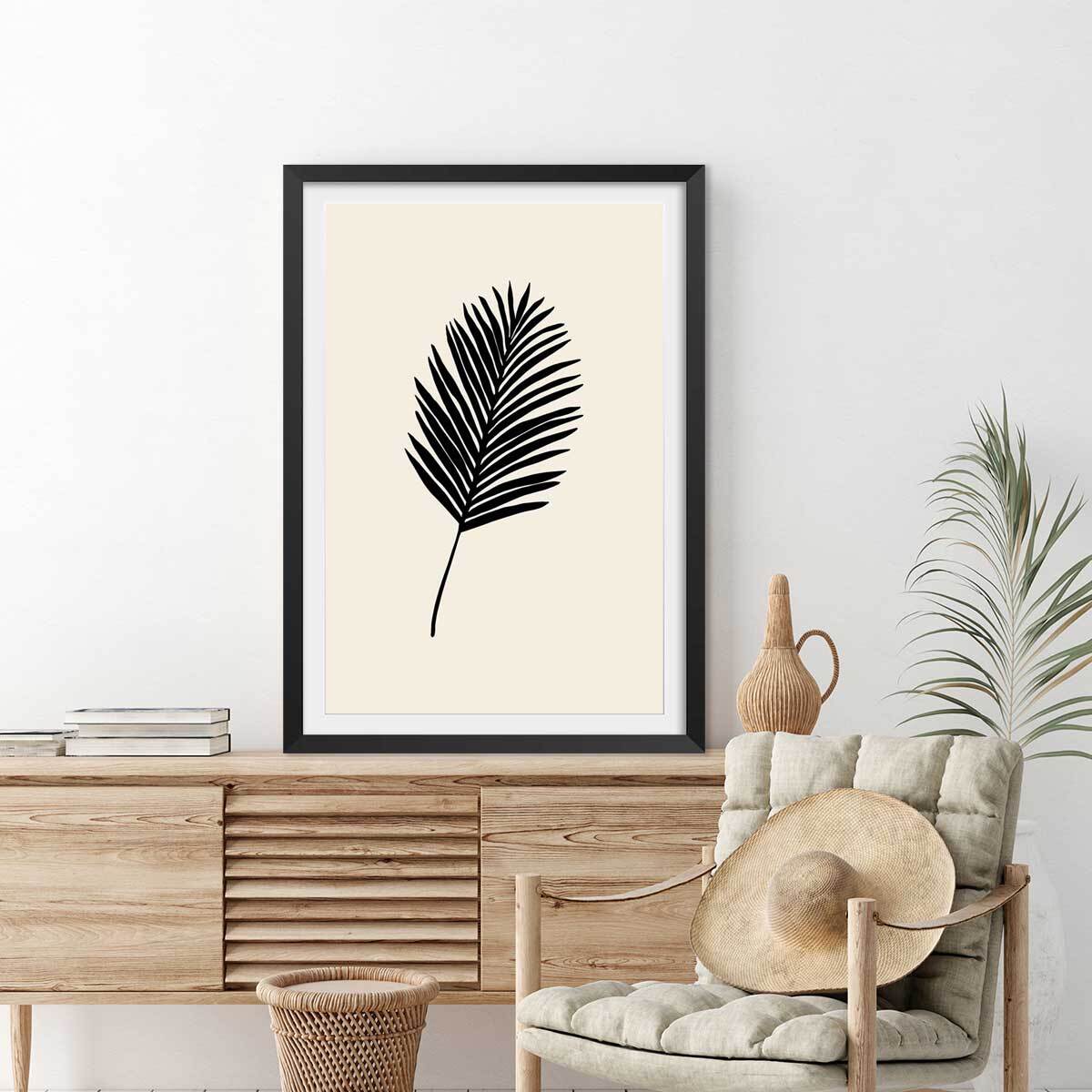 Affiche  black palm Affiche sous cadre noir
