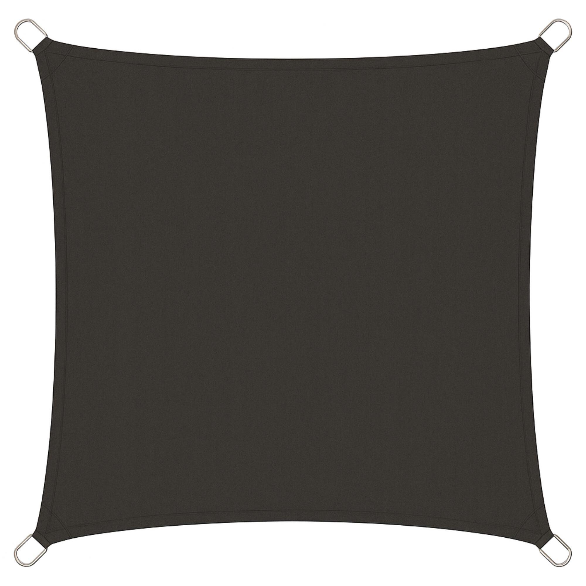 Well Home Paño de Sombra Cuadrado 30x30cm en Poliéster Gris Oscuro con UPF 50+ y Ganchos de Metal