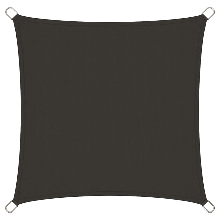Well Home Paño de Sombra Cuadrado 30x30cm en Poliéster Gris Oscuro con UPF 50+ y Ganchos de Metal