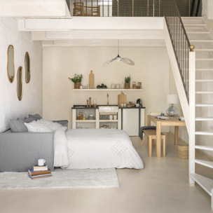 Parure de lit en coton lavé tufté - ivoire 260x240 cm