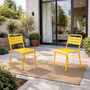 Lot de 2 chaises de jardin empilables jaunes EVORA