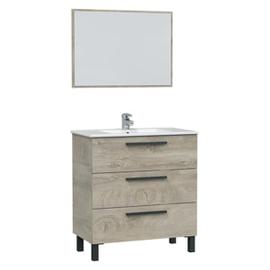 Mueble baño alise 3c 80cm color alaska con espejo, sin lavabo