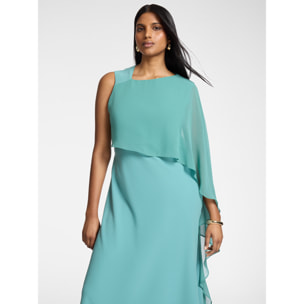 Elena Mirò - Vestido con capa - Green Water