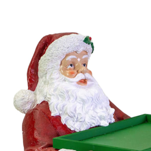 Babbo natale in resina con vassoio rosso cm53x48h93