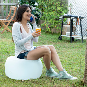 Asiento Hinchable con LED Multicolor y Mando a Distancia Pulight InnovaGoods - Blanco