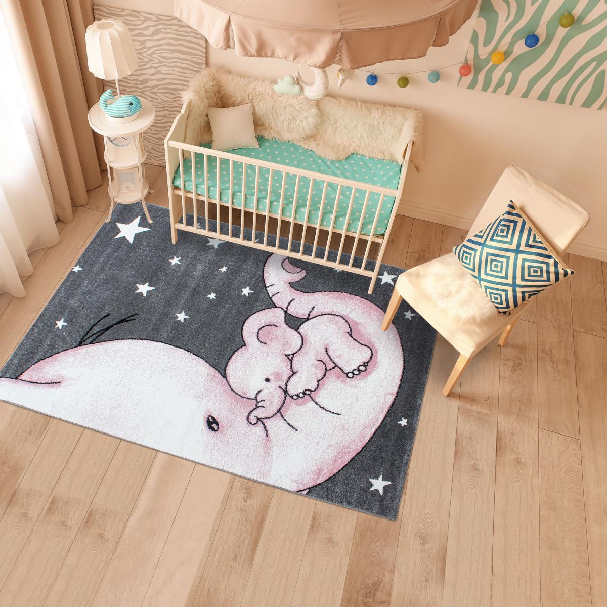 Tapis enfant tissé motif animaux TINU