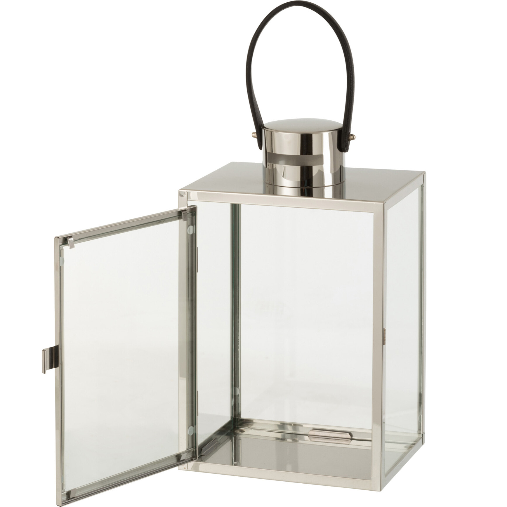 J-Line Lanterne Rectangulaire Metal/Verre Argent