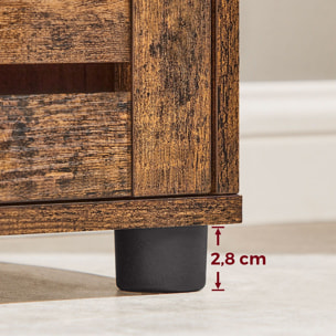 Colonna Bagno Loft in Legno Rustico con Ante a Persiana