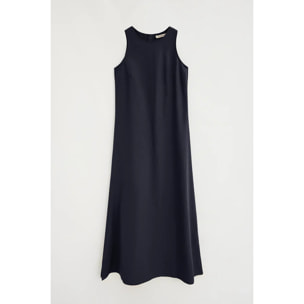 Vestido cotolino azul marino sin mangas con logo Polo Club