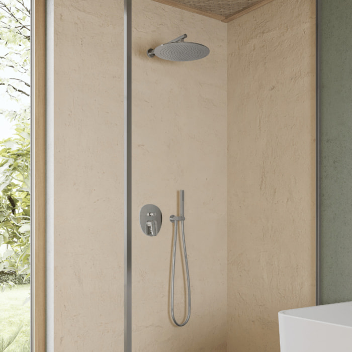 Bras mural pour douche de tête Universal rond Or brossé