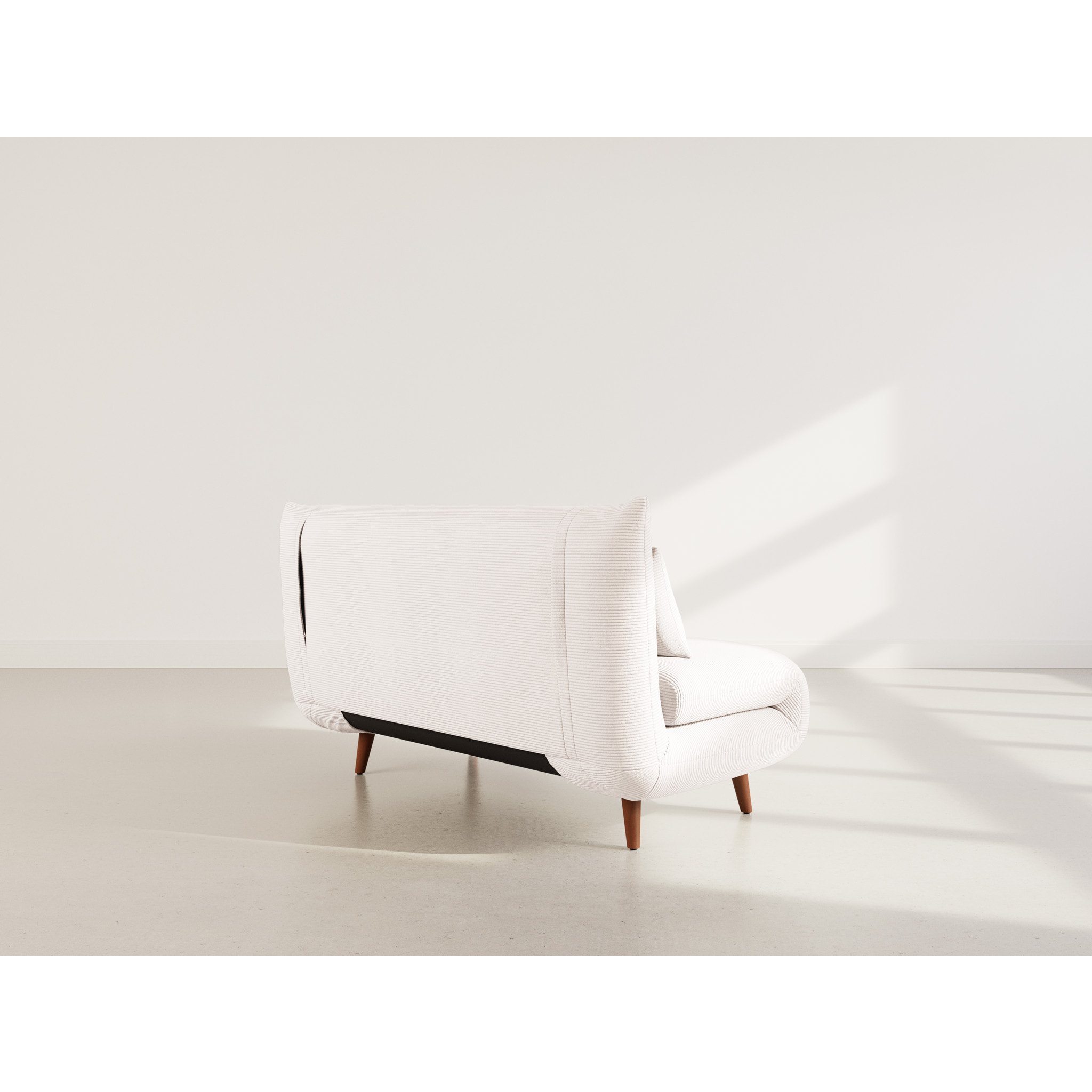 Lumi - Banquette convertible clic-clac 2 places en velours côtelé - Beige