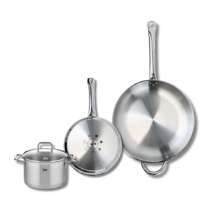 Ensemble de 2 Poêles de cuisson 24 et 32 cm et 1 faitout 16 cm Elo Profi Citrin