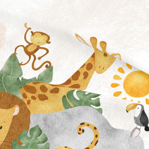 Naturals - Funda Nórdica Estampada - Infantil - 100% Algodón - Incluye 1 Funda de Almohada - Safari