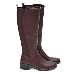 Stivale in simil pelle con elastico