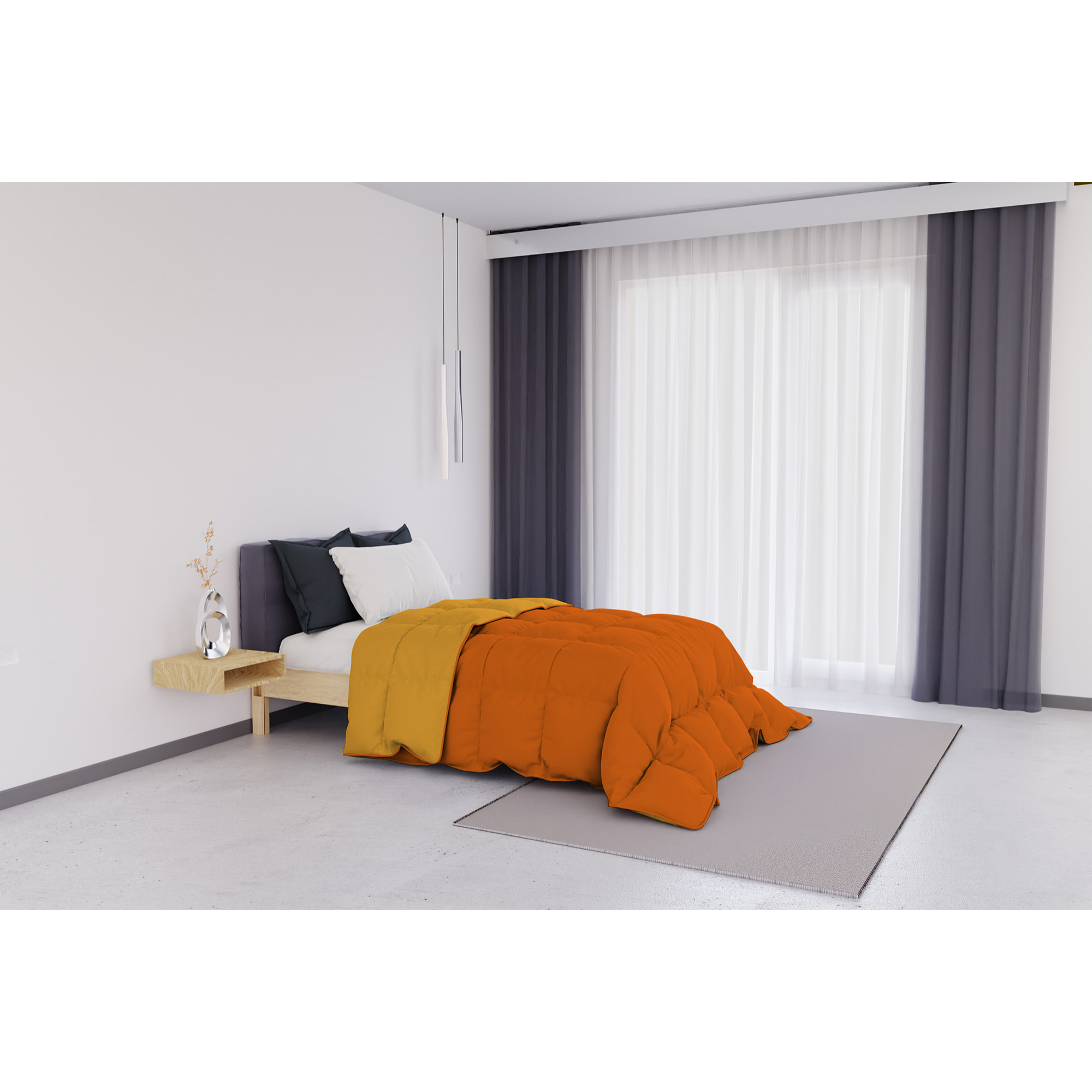 TRAPUNTA INVERNALE ELEGANT-ARANCIO/GIALLO SINGOLA