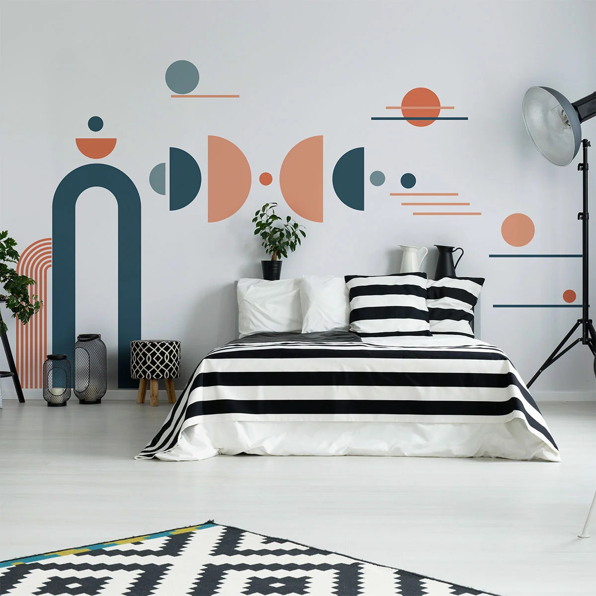 Papier peint - Ambiance Sticker - ARCHES ART MODERNE ET DEMI CERCLES - Intissé - 160x120cm