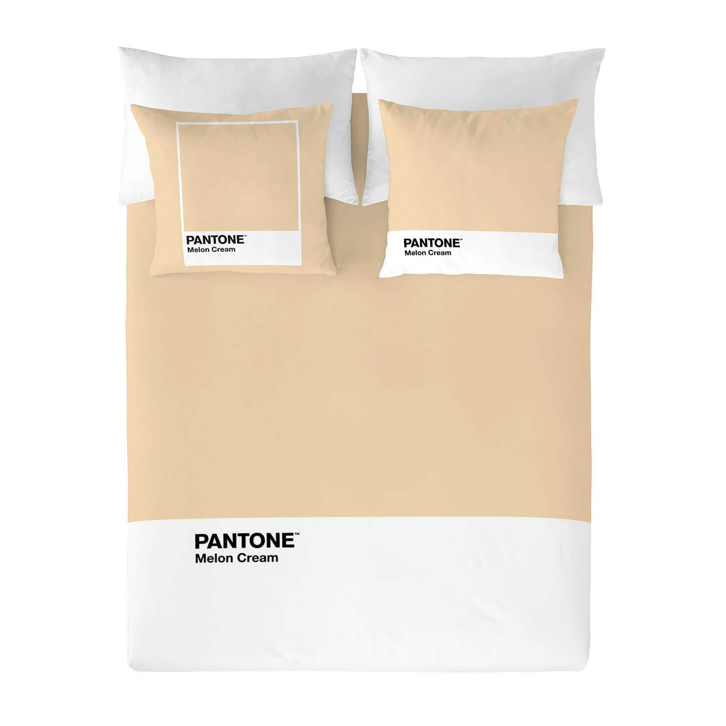 Pantone - Funda Nórdica Estampada - Cierre Solapa - 100% Algodón - Incluye 1/2 Fundas de Almohada - Melon Cream