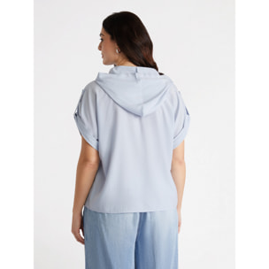 Fiorella Rubino - Camisa de rayas con capucha - Light - blue