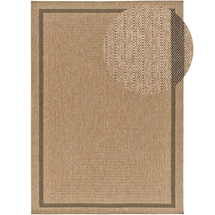 ACRA Alfombra de exterior efecto yute color natural, varias medidas disponibles.
