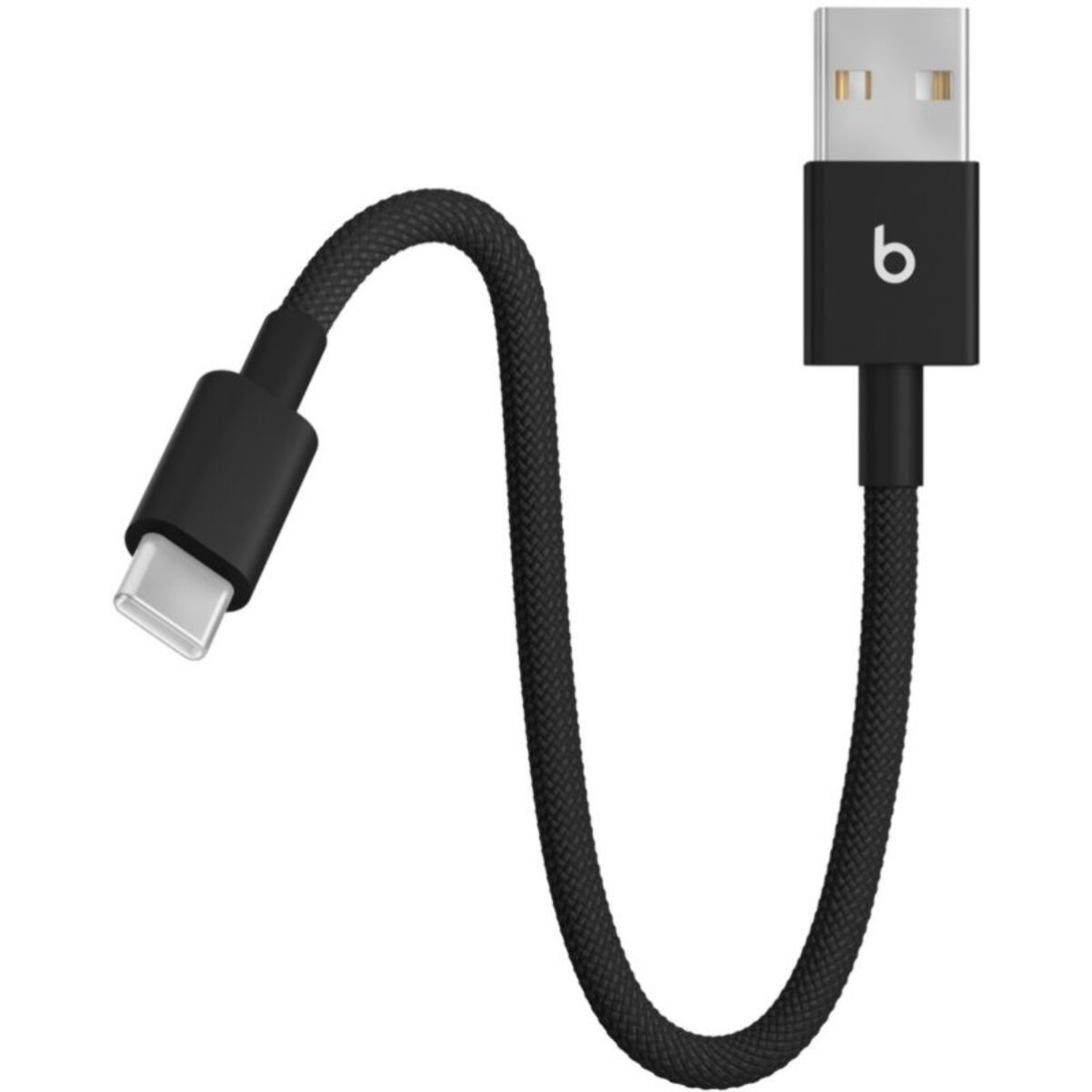 Câble de charge BEATS tissé court USB-A vers USB-C  20 cm Noir
